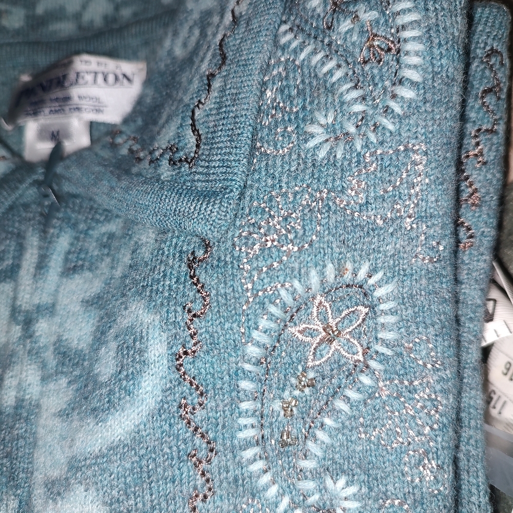 Pendleton Teal Patterned Women's Blazer - image 4
